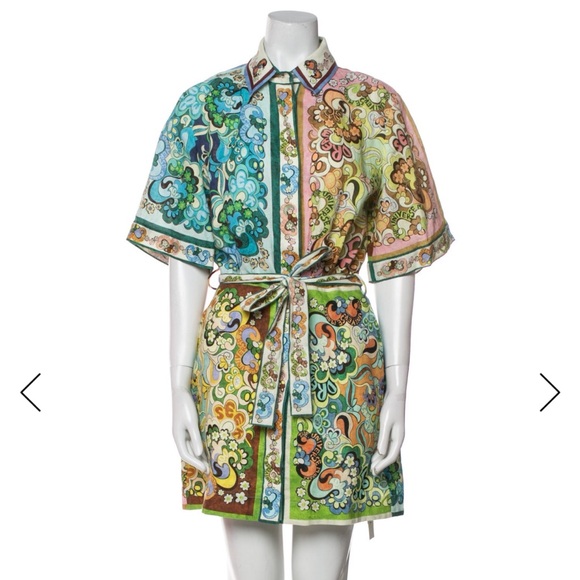 Alemais Dresses & Skirts - Alemais Multicolor Paisley Print Short Shirt Dress